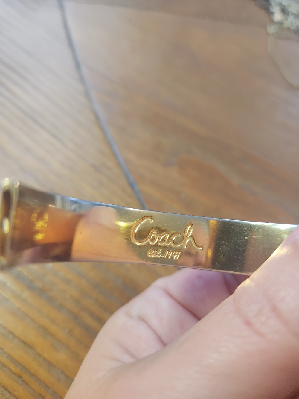 Coach Gold-Tone Signature C Link Bangle Bracelet - Picture 3 of 6